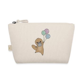 Platypus flies with balloons cute animals children - Organic Pouch - nature - Front