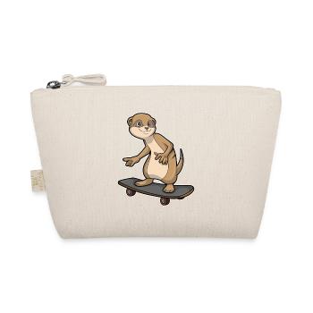 Meerkat Skater Skateboard - Organic Pouch - nature - Front