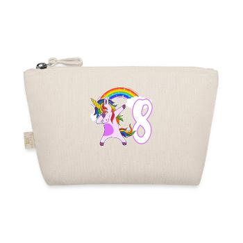 Dabbing Unicorn I'm 8 years old - Organic Pouch - nature - Front