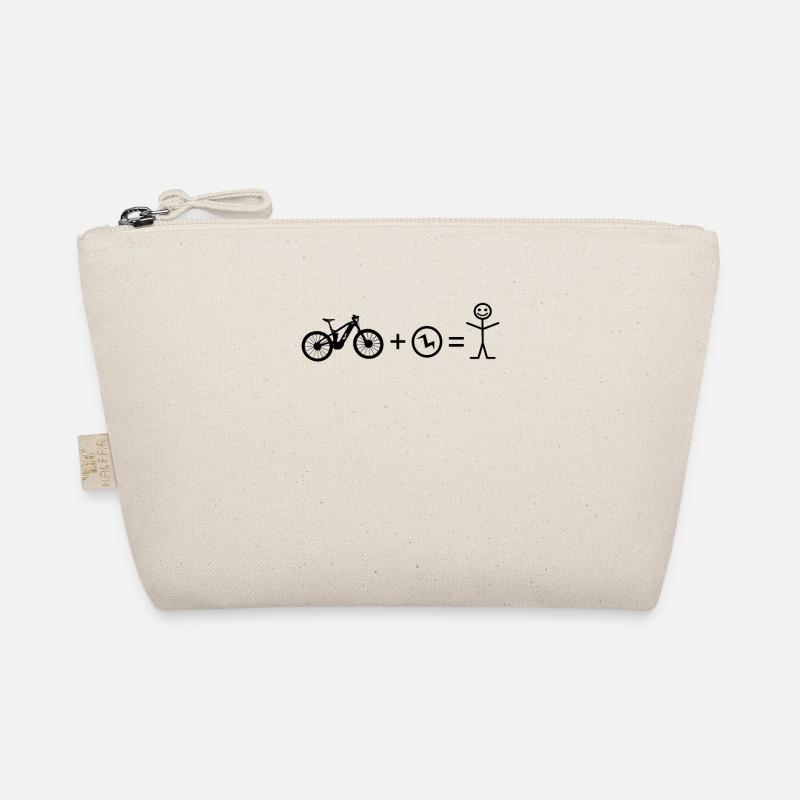 Fahrrad E-Bike Strichmännchen E-MTB Radfahrer Bio-Täschchen