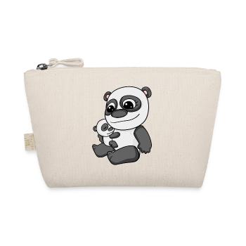 Panda mit Baby - Panda mit Kind - Bio-Täschchen - Natur - Vorne