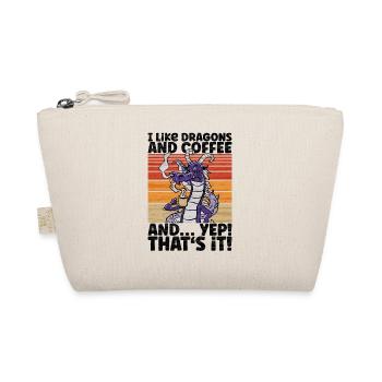 J’aime dragon et café - Dragon Illustration - Trousse biologique - nature - Devant