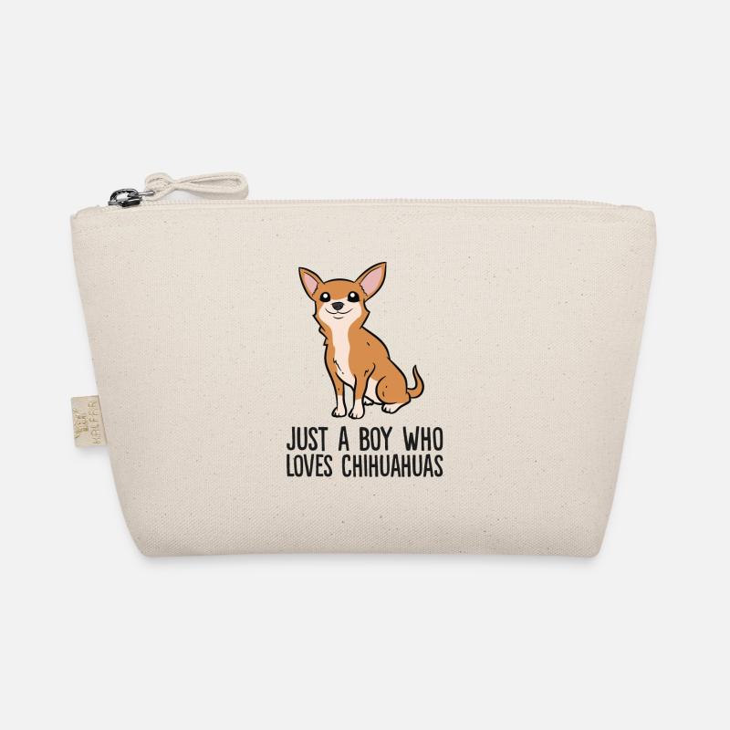 Nur ein Junge, der Chihuahua-Hunde liebt Bio-Täschchen