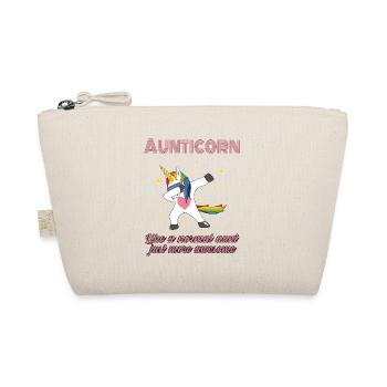 Aunticorn Unicorn Girl Unicorn Dabbing Unicorn - Organic Pouch - nature - Front