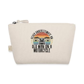 Retro Motorcyclist Motorcycle Vintage Motorsport - Organic Pouch - nature - Front