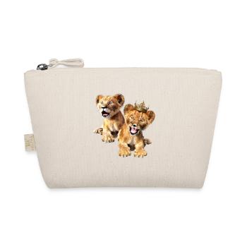 2 little lions, lion children, lion beabies - Organic Pouch - nature - Front