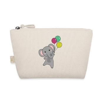 Elephant flies with balloons cute animals for children - Organic Pouch - nature - Front