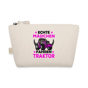 Echte Mädchen fahren Traktor - Bio-Täschchen - Natur - Vorne