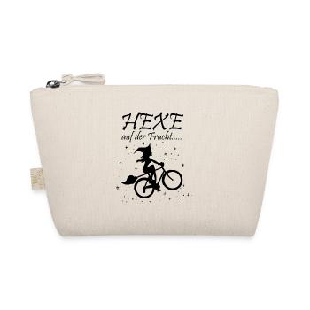 Hexe Auf Der Flucht Radfahrerin Hexen Halloween - Bio-Täschchen - Natur - Vorne