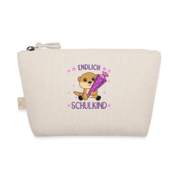 Endlich Schulkind Erdmännchen Schultüte Schule - Bio-Täschchen - Natur - Vorne