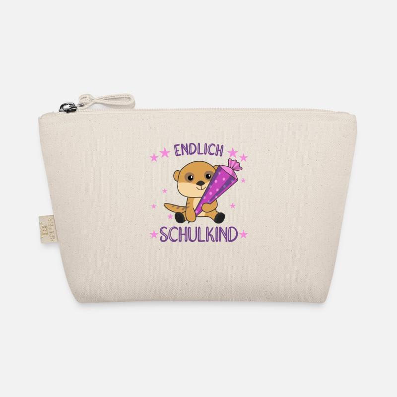 Endlich Schulkind Erdmännchen Schultüte Schule - Bio-Täschchen - Natur