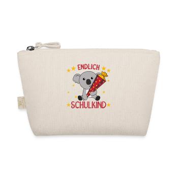 Endlich Schulkind Koala Schultüte Einschulung - Bio-Täschchen - Natur - Vorne