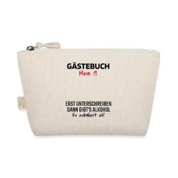 Gästebuch 19. Geburtstag Gästeliste 19 Jahre Shirt - Bio-Täschchen - Natur - Vorne
