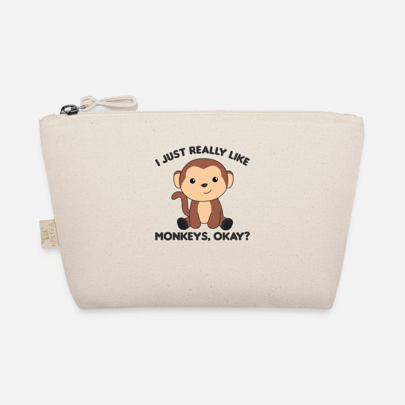 I just really like Monkeys, okay - süßer Affe Bio-Täschchen