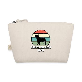 French Bulldog Dad I Retro Frenchie Dad - Bio-Täschchen - Natur - Vorne