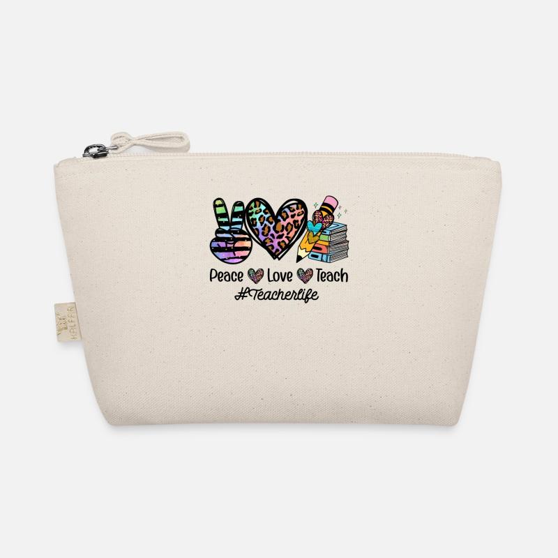 Peace Love Teach Teacher Life - Bio-Täschchen - Natur