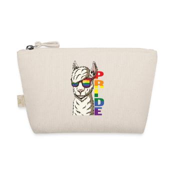 Regenbogen Lama lustig Stolz Spruch Geschenk - Bio-Täschchen - Natur - Vorne