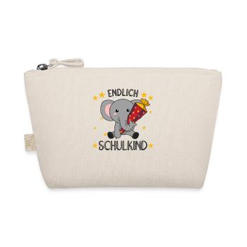 Kindergarten Elefant Schule Kinder Schultüte süß - Bio-Täschchen - Natur - Vorne