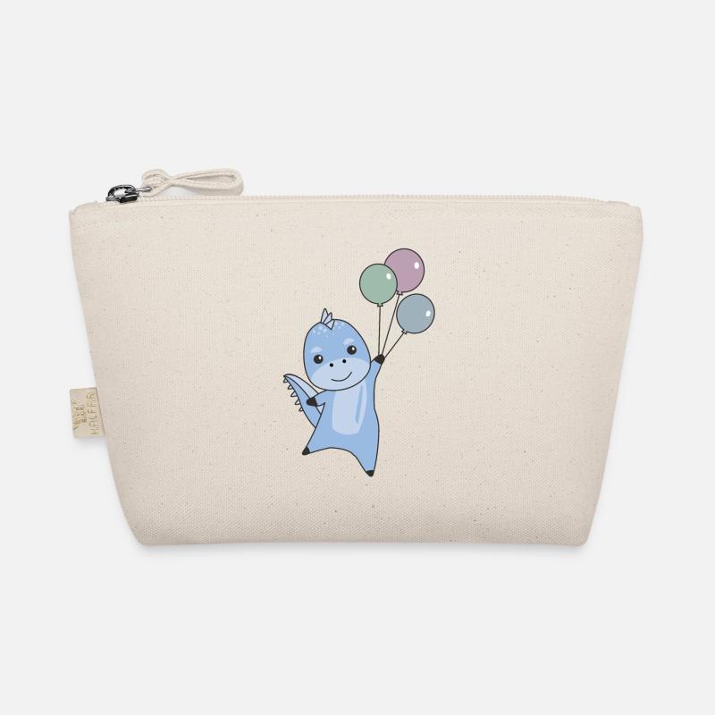 Dino flies with balloons cute animals dinosaurs Organic Pouch