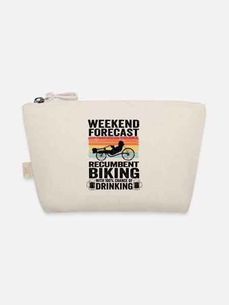 Liegefahrrad Bier Spruch Lustig Hobby Liegerad - Bio-Täschchen - Natur - Vorne