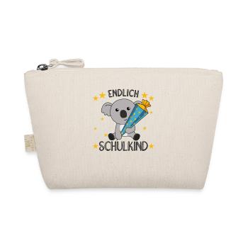 Endlich Schulkind Koala Schultüte Einschulung - Bio-Täschchen - Natur - Vorne