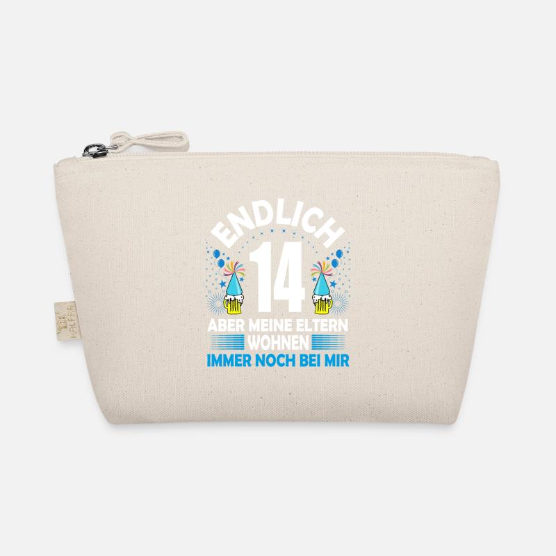 14. Geburtstag Jungen Geschenk lustig Endlich 14 - Bio-Täschchen - Natur