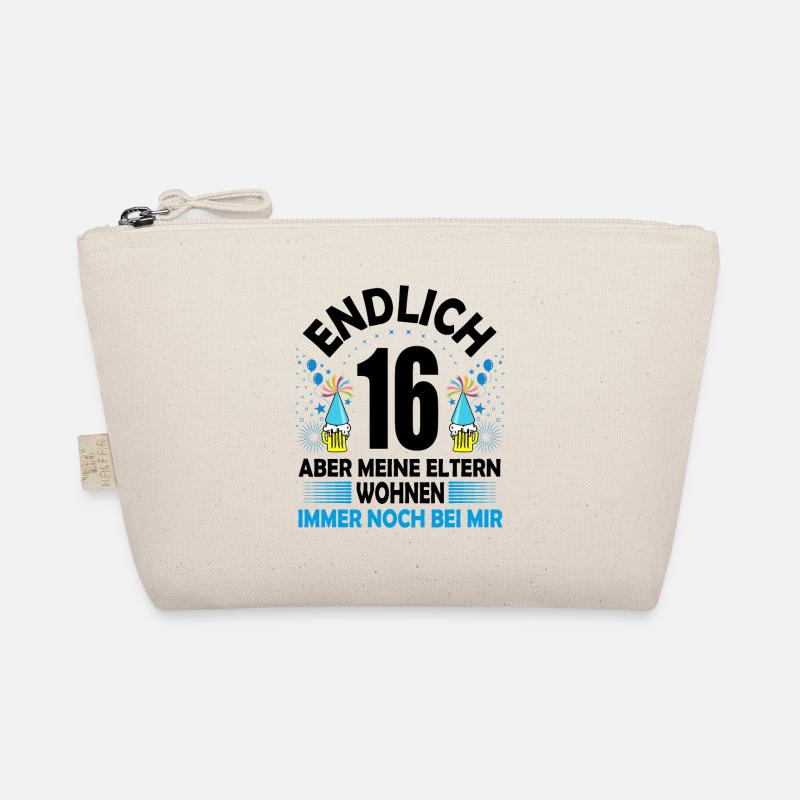 16. Geburtstag Jungen Geschenk lustig Endlich 16 - Bio-Täschchen - Natur