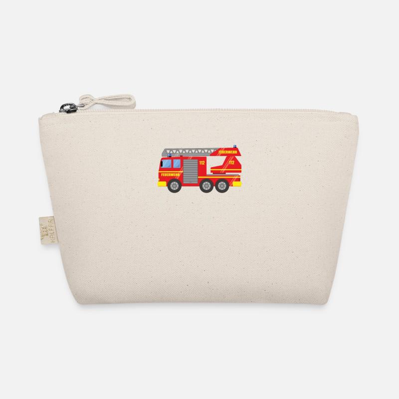 Feuerwehr Feuerwehrmann Feuerwehrauto Geschenk - Bio-Täschchen - Natur