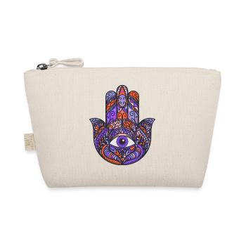 Glücks-Träger Khamsa Hand der Fatima oder Myriam - Bio-Täschchen - Natur - Vorne