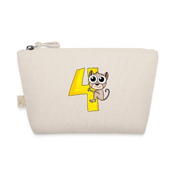 4 years - Tarsier Koboldmaki - 4th birthday - Organic Pouch - nature - Front