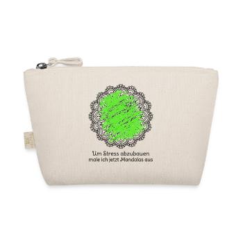 Um Stress abzubauen male ich jetzt Mandalas aus - Bio-Täschchen - Natur - Vorne