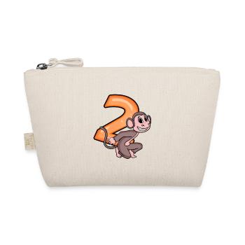 2 years - monkey - 2nd birthday motif - Organic Pouch - nature - Front