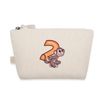 2 years - monkey - 2nd birthday motif - Organic Pouch - nature - Front