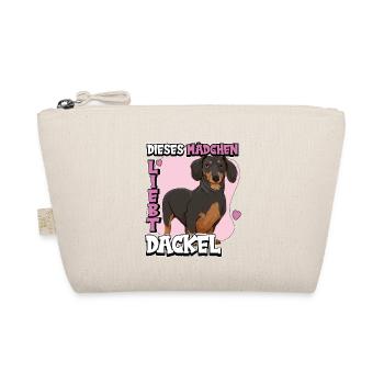 Dackel Dieses Mädchen liebt Dackel - Bio-Täschchen - Natur - Vorne