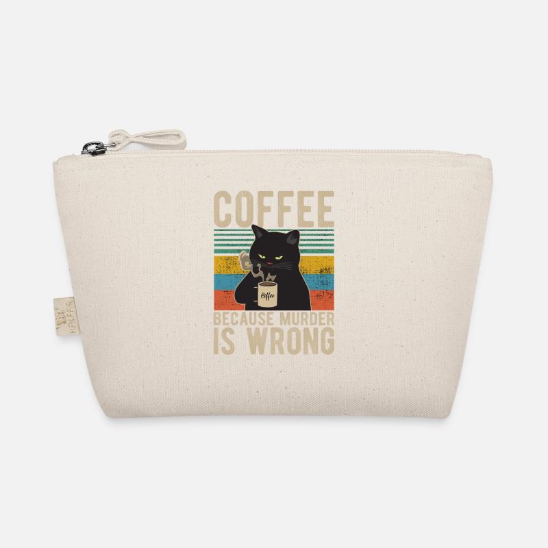Coffee because Murder is wrong Café chat retro Trousse biologique