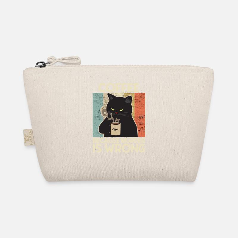 Coffee because Murder is wrong Coffee Cat retro Organic Pouch