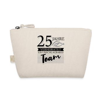 Silberhochzeit 25 Jahre Verheiratet Hochzeitstag - Bio-Täschchen - Natur - Vorne
