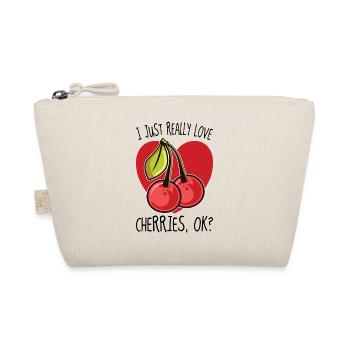 I Just Really Love Cherries Ok cerises cadeau - Trousse biologique - nature - Devant