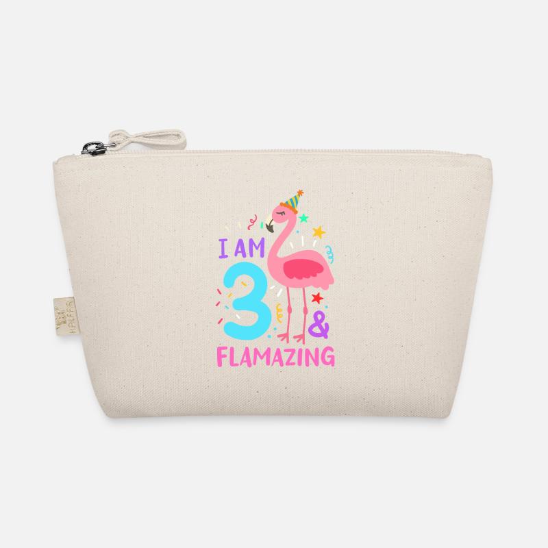 3. Geburtstag Flamingo - Bio-Täschchen - Natur