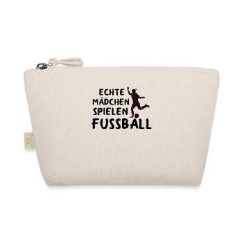 Echte Mädchen spielen Fußball - Bio-Täschchen - Natur - Vorne