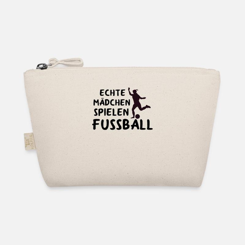 Echte Mädchen spielen Fußball - Bio-Täschchen - Natur