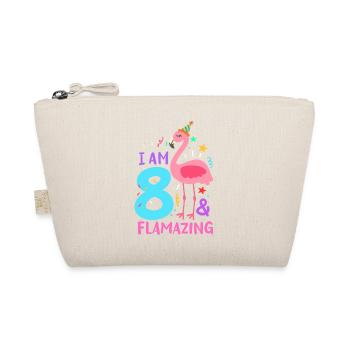 8. Geburtstag Flamingo - Bio-Täschchen - Natur - Vorne