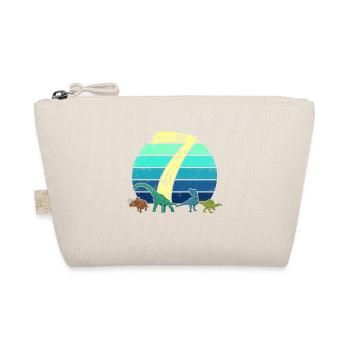 Dinosaurier 7 Jahre Geschenk 7. Geburtstag Retro - Bio-Täschchen - Natur - Vorne