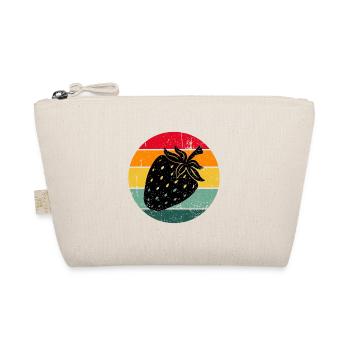 Vintage Retro Erdbeere Frucht Obst Erdbeeren - Bio-Täschchen - Natur - Vorne