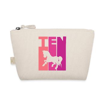 Horse 10th birthday girl 10 years - Organic Pouch - nature - Front