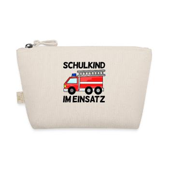 Einschulung Feuerwehr Jungen Schulkind Geschenk - Bio-Täschchen - Natur - Vorne