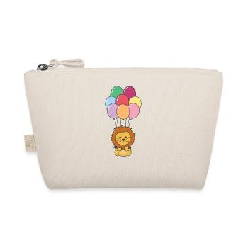 Lion flies upwards with colorful balloons - Organic Pouch - nature - Front