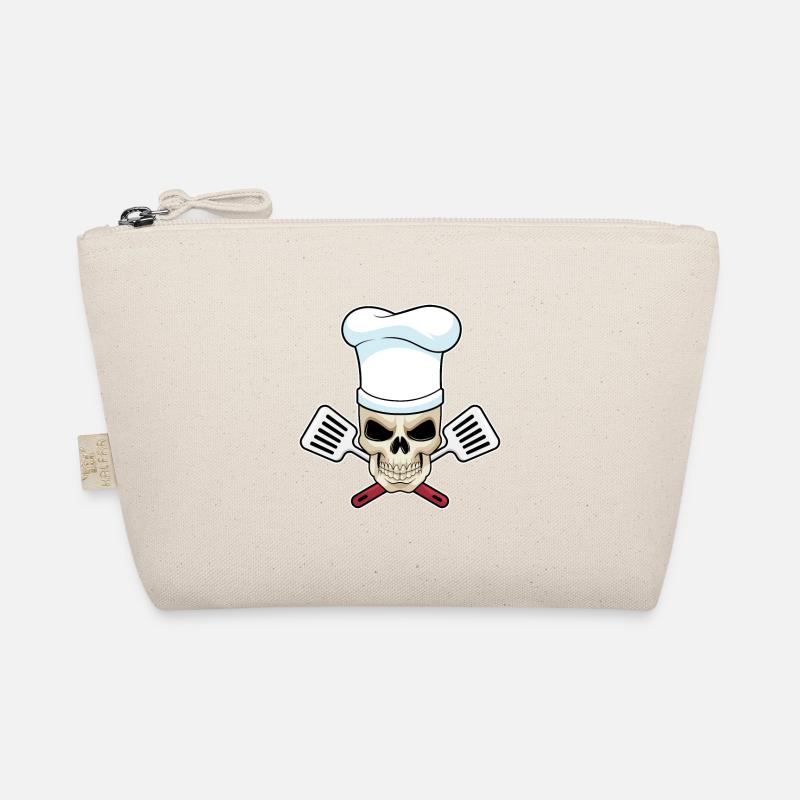 Tête de mort comme cuisinier avec bonnet de cuisinier Trousse biologique