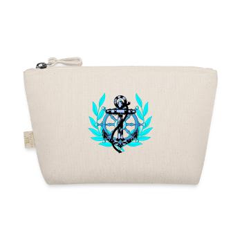 Steering Wheel Anchor Maritime Seafarers Ahoy Ship - Organic Pouch - nature - Front