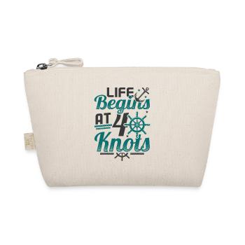 Life Begins At 40 Knots 40th Birthday Sailing - Organic Pouch - nature - Front